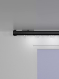 John Lewis Made to Order Select Curl Gliding Curtain Pole with Stud Finial, Ceiling Fix, Dia.30mm - thumbnail 3