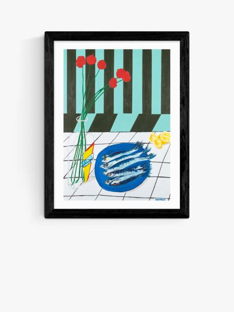 EAST END PRINTS Lucy Muss 'Striped Sardines' Framed Print, 43.4 x 33.4cm, Black Frame - image 1