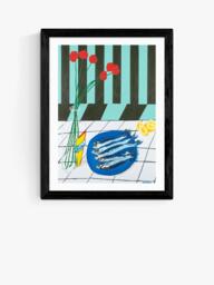 EAST END PRINTS Lucy Muss 'Striped Sardines' Framed Print, 43.4 x 33.4cm, Black Frame - thumbnail 1