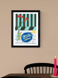 EAST END PRINTS Lucy Muss 'Striped Sardines' Framed Print, 43.4 x 33.4cm, Black Frame - thumbnail 2