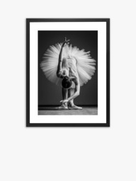 Brookpace Lascelles Ballerina Bow Framed Photographic Print & Mount, 86 x 66cm, Black/White