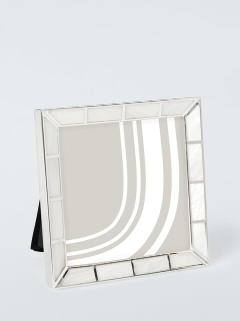 "John Lewis Mother Of Pearl Block Photo Frame, 4 x 4"" (10 x 10cm), Silver Plated" - image 1
