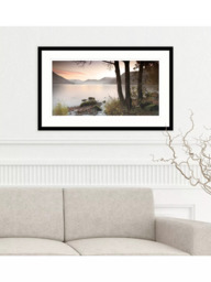 John Lewis Mike Shepherd 'Misty Lake' Framed Print & Mount, 64.5 x 104.5cm, Green/Multi - thumbnail 2