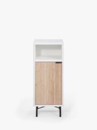 John Lewis ANYDAY Ridge Single Towel Cupboard, White - thumbnail 1