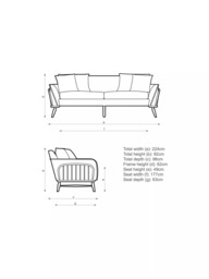 ercol for John Lewis Hexton Large 3 Seater Sofa, Vintage Ash Leg - thumbnail 2