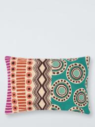 John Lewis Global Medley Cushion, Jade Multi - thumbnail 1