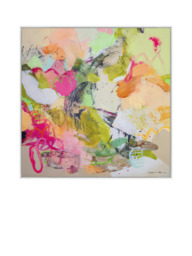 John Lewis Natasha Barnes 'Life is Beautiful' Framed Canvas Print, 104 x 104cm, Pink/White