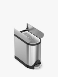 Simplehuman Butterfly Bathroom Pedal Bin, 9L, Stainless Steel - thumbnail 3