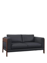 John Lewis Nest Medium 2 Seater Leather Sofa, Dark Leg