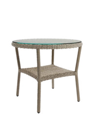 Laura Ashley Carrdale Woven Rattan 2-Seater Garden Bistro Set, Barley - thumbnail 4