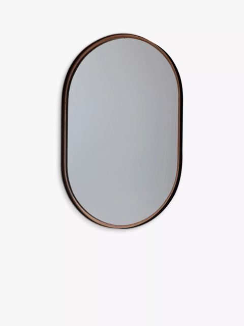 Gallery Direct Greystoke Ellipse Metal Frame Wall Mirror, 90.5 x 60cm, Bronze - image 1