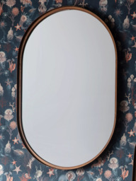 Gallery Direct Greystoke Ellipse Metal Frame Wall Mirror, 90.5 x 60cm, Bronze - thumbnail 2