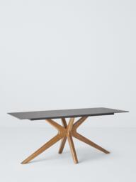 John Lewis Breton Stone 6-8 Seater Wooden Leg Dining Table, Black