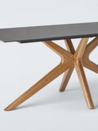 John Lewis Breton Stone 6-8 Seater Wooden Leg Dining Table, Black - thumbnail 4