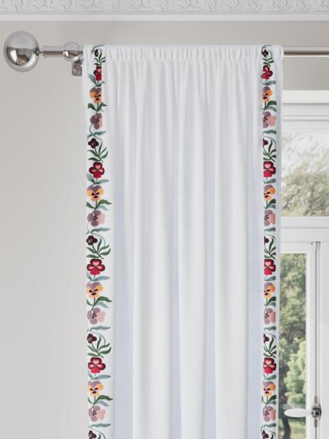 John Lewis x Anine Cecilie Iversen Posy Embroidered Slot Top Voile Panel, Multi - image 1