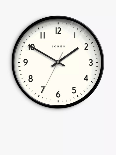 Jones Clocks Jam Analogue Wall Clock, 30cm, Black - image 1