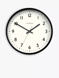 Jones Clocks Jam Analogue Wall Clock, 30cm, Black