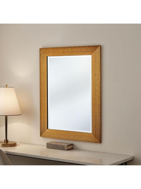 Yearn Fluted Rectangular Frame Wall Mirror, Gold - image 1