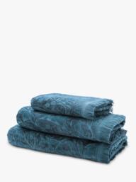 Morris & Co.Jacquard Fringed Towels, Blue - thumbnail 2