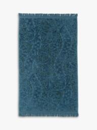 Morris & Co.Jacquard Fringed Towels, Blue - thumbnail 1
