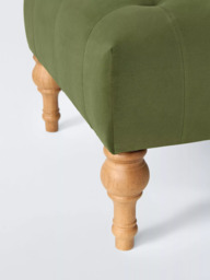 John Lewis Button Footstool, Green Velvet - thumbnail 4