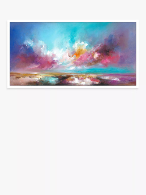 John Lewis Anna Schofield 'Rose Scent' Embellished Framed Print, 64.5 x 124.5cm, Pink/Multi - image 1