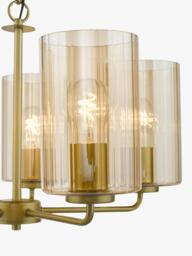 Där Daylin 5 Arm Glass Pendant Ceiling Light, Gold - thumbnail 4