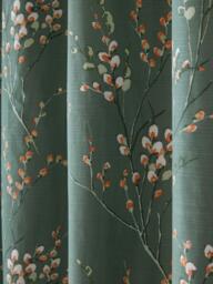 Laura Ashley Pussy Willow Pair Blackout Lined Eyelet Curtains, Fern Green - thumbnail 5