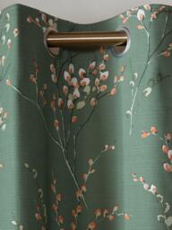 Laura Ashley Pussy Willow Pair Blackout Lined Eyelet Curtains, Fern Green - thumbnail 4
