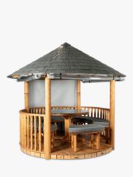 Breeze House Savannah Classic Slate Effect Tile Roof Circular Gazebo, FSC-Certified (Scandinavian Redwood)