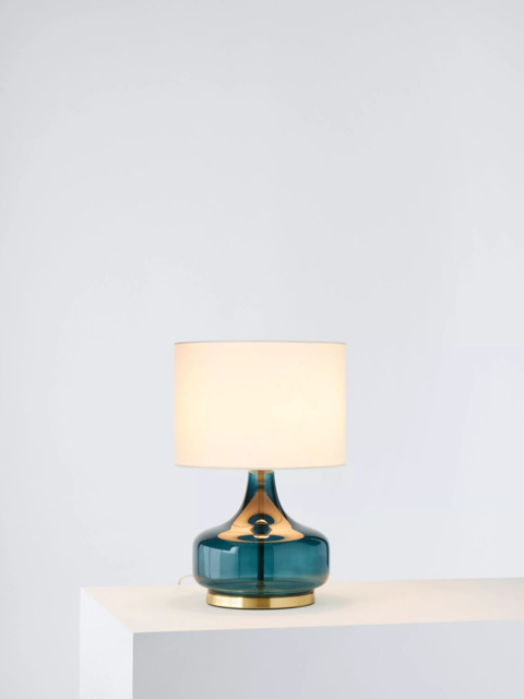 John Lewis Atley Glass Table Lamp, Turquoise - image 1