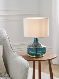 John Lewis Atley Glass Table Lamp, Turquoise - thumbnail 2