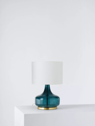 John Lewis Atley Glass Table Lamp, Turquoise - thumbnail 3