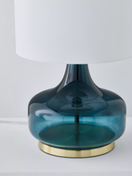 John Lewis Atley Glass Table Lamp, Turquoise - thumbnail 5