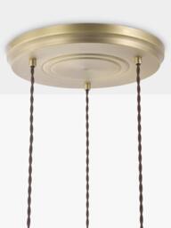 Laura Ashley Vintage Scallop Glass 3 Bulb Cluster Pendant Ceiling Light, Brass - thumbnail 4