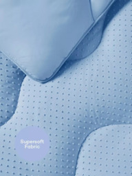 Night Lark Tufted Dots Coverless Duvet & Pillowcase Set, 10.5 Tog, Dusk Blue - thumbnail 3