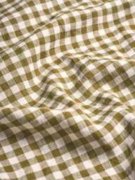 Piglet in Bed Gingham Linen Blend Fitted Sheet - thumbnail 2