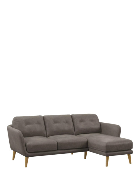 John Lewis Arlo RHF Chaise Leather Sofa, Light Leg - image 1