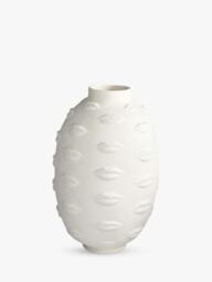 Jonathan Adler Muse Gala Round Porcelain Vase, H24cm, White - thumbnail 1