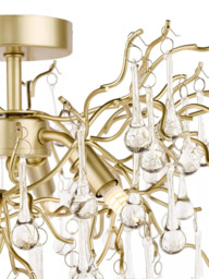 Laura Ashley Willow Crystal Semi-Flush Ceiling Light, Champagne - thumbnail 4