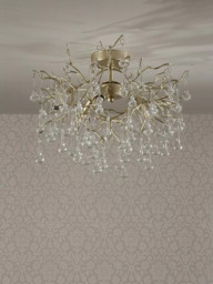 Laura Ashley Willow Crystal Semi-Flush Ceiling Light, Champagne - thumbnail 5