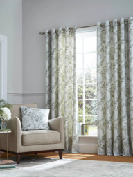 Laura Ashley Parterre Pair Lined Eyelet Curtains - thumbnail 1