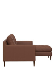 John Lewis Draper II RHF Chaise Leather Sofa, Dark Leg - thumbnail 3