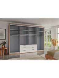 John Lewis Osaka 3m Bi-Fold Wardrobe with 4 Glass Doors, 4 Mirrored Doors & 6 Glass Drawers - thumbnail 4