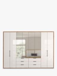 John Lewis Osaka 3m Bi-Fold Wardrobe with 4 Glass Doors, 4 Mirrored Doors & 6 Glass Drawers - thumbnail 5