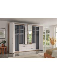 John Lewis Osaka 3m Bi-Fold Wardrobe with 4 Glass Doors, 4 Mirrored Doors & 6 Glass Drawers - thumbnail 3