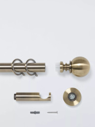 John Lewis Fixed Metal Curtain Pole Kit with Ball Finial, Dia.28mm - thumbnail 2