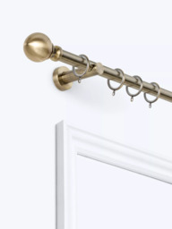 John Lewis Fixed Metal Curtain Pole Kit with Ball Finial, Dia.28mm - thumbnail 1