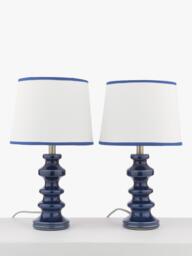 John Lewis Pagoda Ceramic Table Lamp, Set of 2 - thumbnail 3