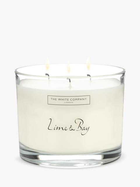 The White Company Lime and Bay Large Three Wick Candle - image 1
